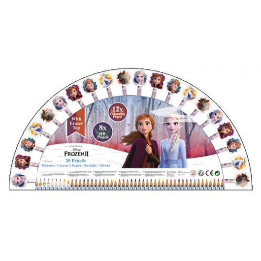 Set me 8 lapsa HB + 12 ngjyra druri me gomë Disney Frozen