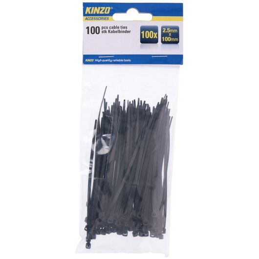 Lidhëse pvc të zeza, 100pcs 2.5x100mm